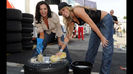 Candice Michelle and Kelly Kelly at the Italian Formula One Grand Prix.