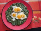 Spanac cu oua de prepelita