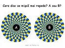 Care disc se misca mai repede A sau B?