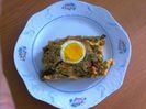 Budinca de fasole verde cu umplutura de ou