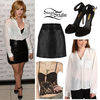 demilovatoleatherskirtwhiteshirt