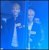 (K) ..(intra cu un buchet mare de flori,o plasuta and Luhan) ..Hey.