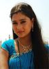 Sara Kha in blue saree