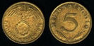 5 reichspfennig, Germania (al 3-lea Reich), 1939, 112