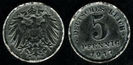 5 pfennig, 1920, Wilhelm II, 592