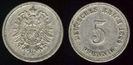 5 pfennig, Germania Imperiala, 1876, 52