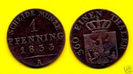 1 pfenning, Prusia, 1839, 22