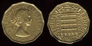 3 pence, Anglia, Elisabeta II, 1967,180