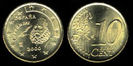 10 euro centi, Spania, 1999, 10.4