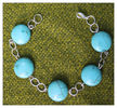 Bratara din sarma argintata si turcoaz - 20 lei