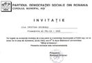 Invitatie de la PDSR Iasi, februarie 1995