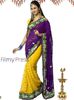 Divyanka-Tripathi-Hot-Photos-in-Yellow-Blue-Designer-Embraded-Saree