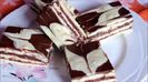 Desert : Prajitura marmorata cu foi si crema de cacao