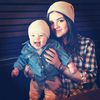 Lucy-Hale-wore-matching-beanies-baby