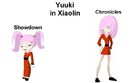 Full bodies of Yuuki from XS and XC